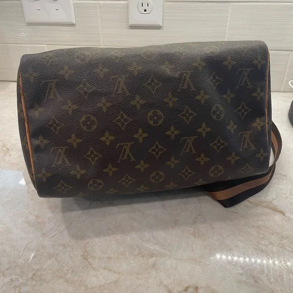 Louis Vuitton Speedy 30, Brown and Tan Crossbody Bag - Picture 5 of 7